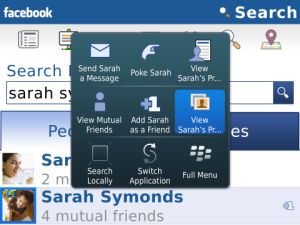 Facebook for Blackberry